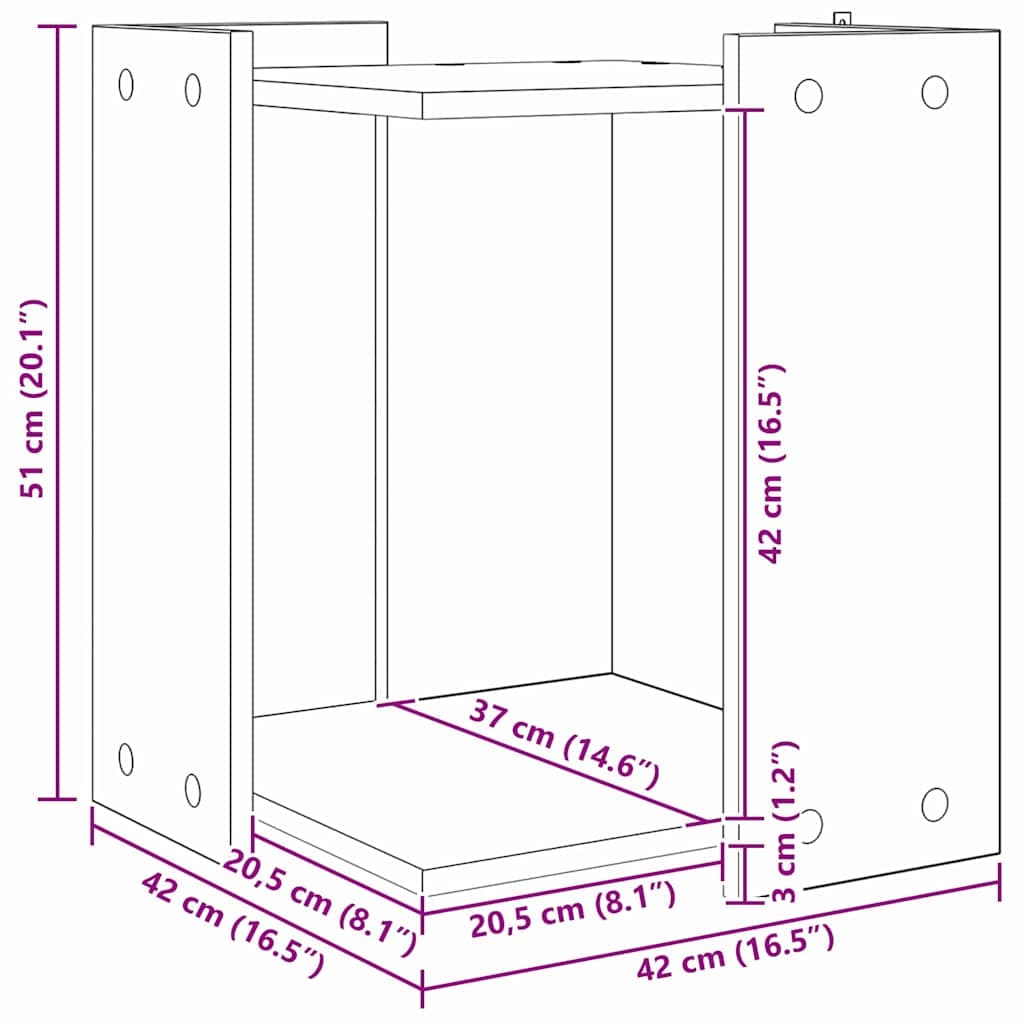 Rifugio per lettiera per gatti Rovere Nero 42 x 42 x 51 cm — miniatura 10 di 10