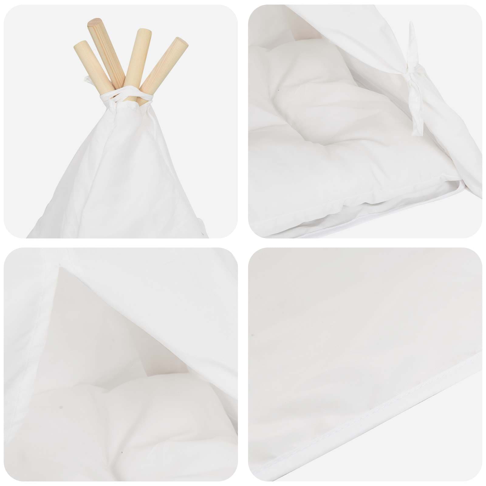 Tenda per animali con cuscino Bianco 50 x 50 x 60 cm Poliestere — miniatura 8 di 10