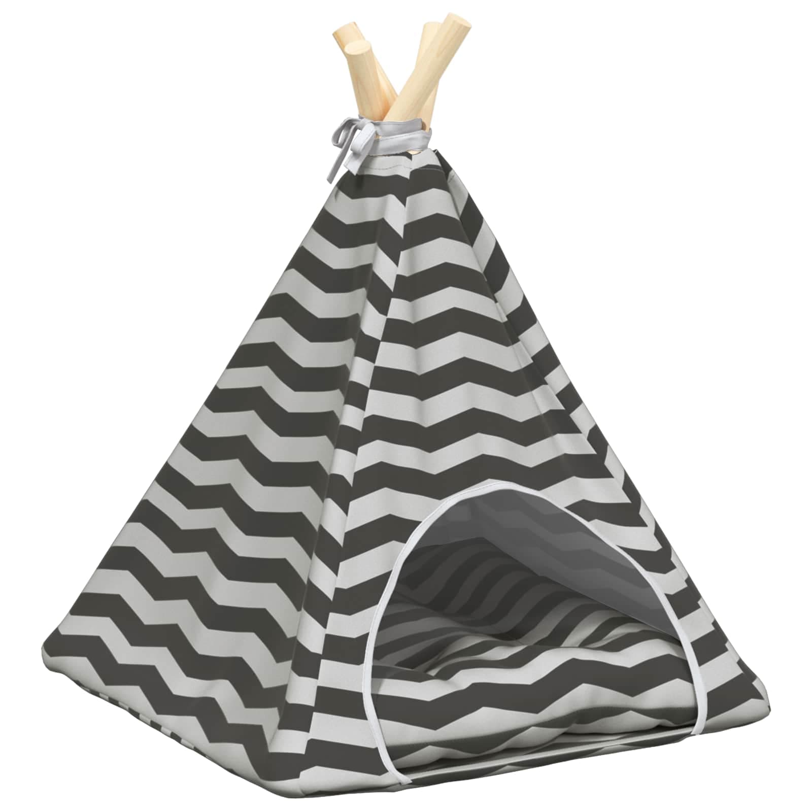 Tenda per animali con cuscino Bianco e Grigio 40 x 40 x 50 cm — miniatura 2 di 10