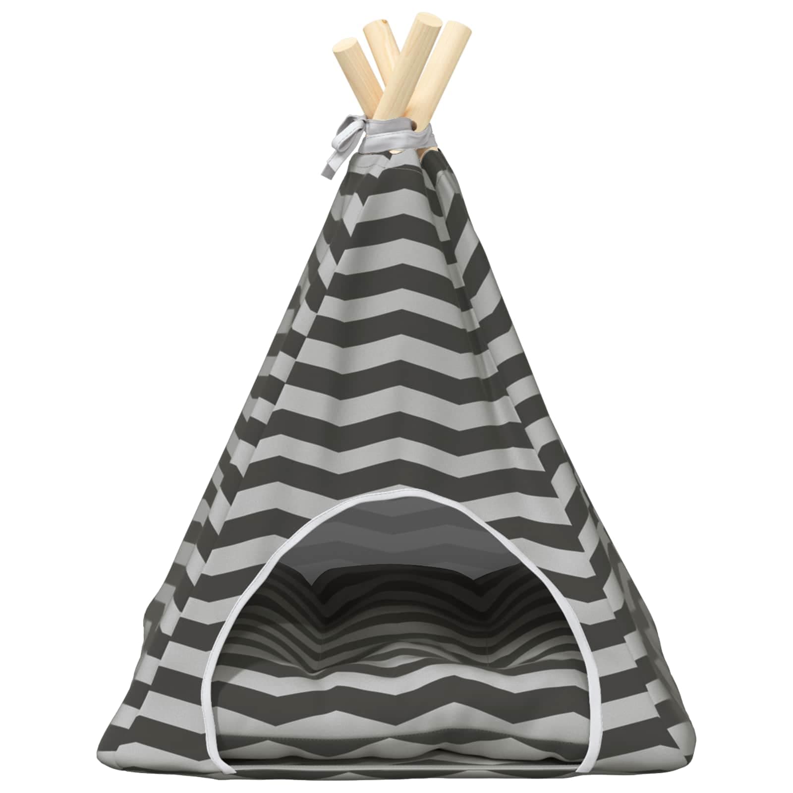 Tenda per animali con cuscino Bianco e Grigio 40 x 40 x 50 cm — miniatura 5 di 10