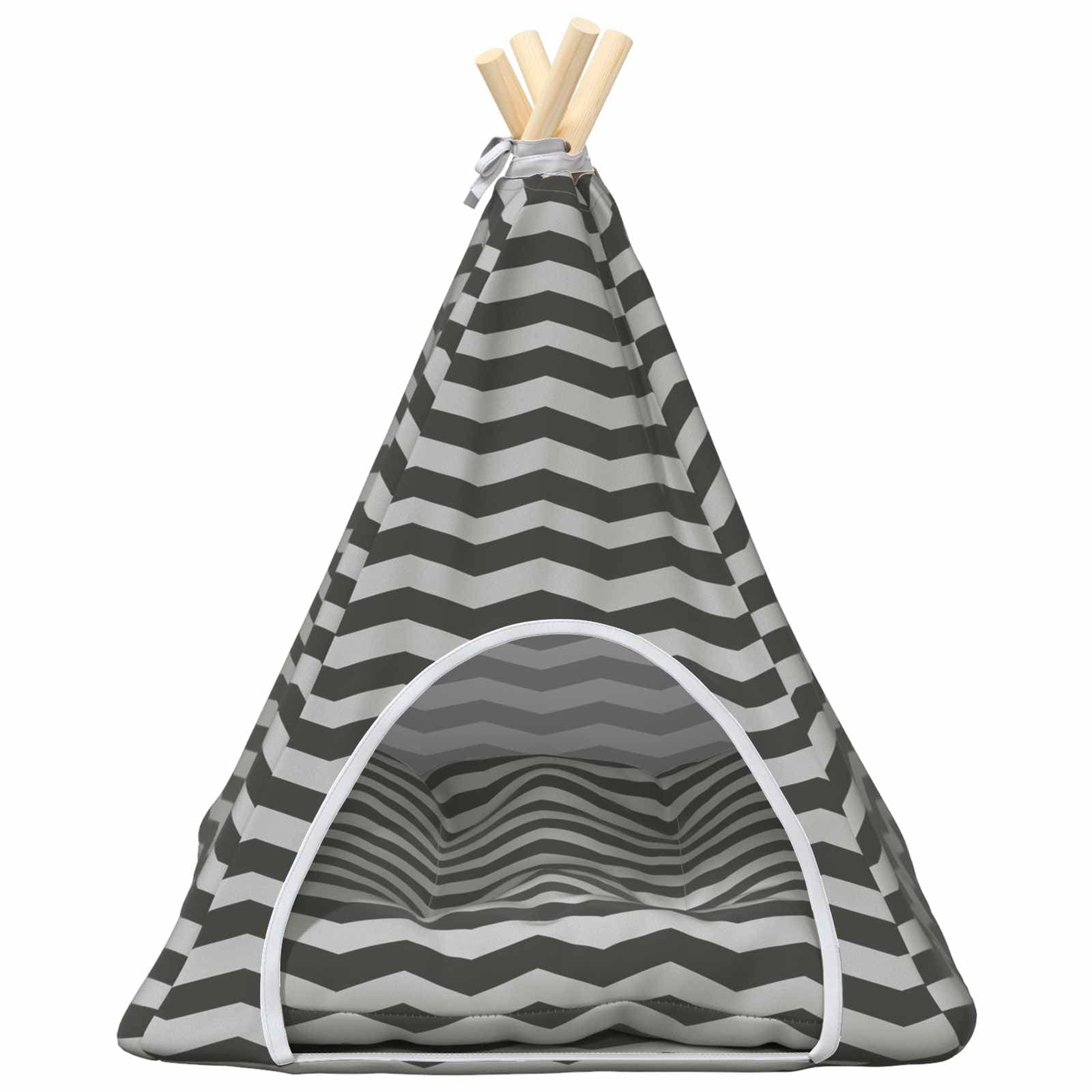 Tenda per animali con cuscino Bianco e Grigio 50 x 50 x 60 cm — miniatura 5 di 10