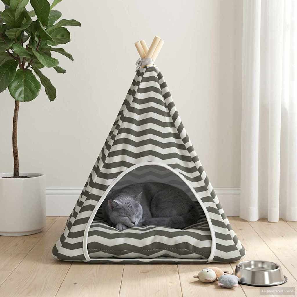 Tenda per animali con cuscino Bianco e Grigio 60 x 60 x 70 cm — miniatura 3 di 10