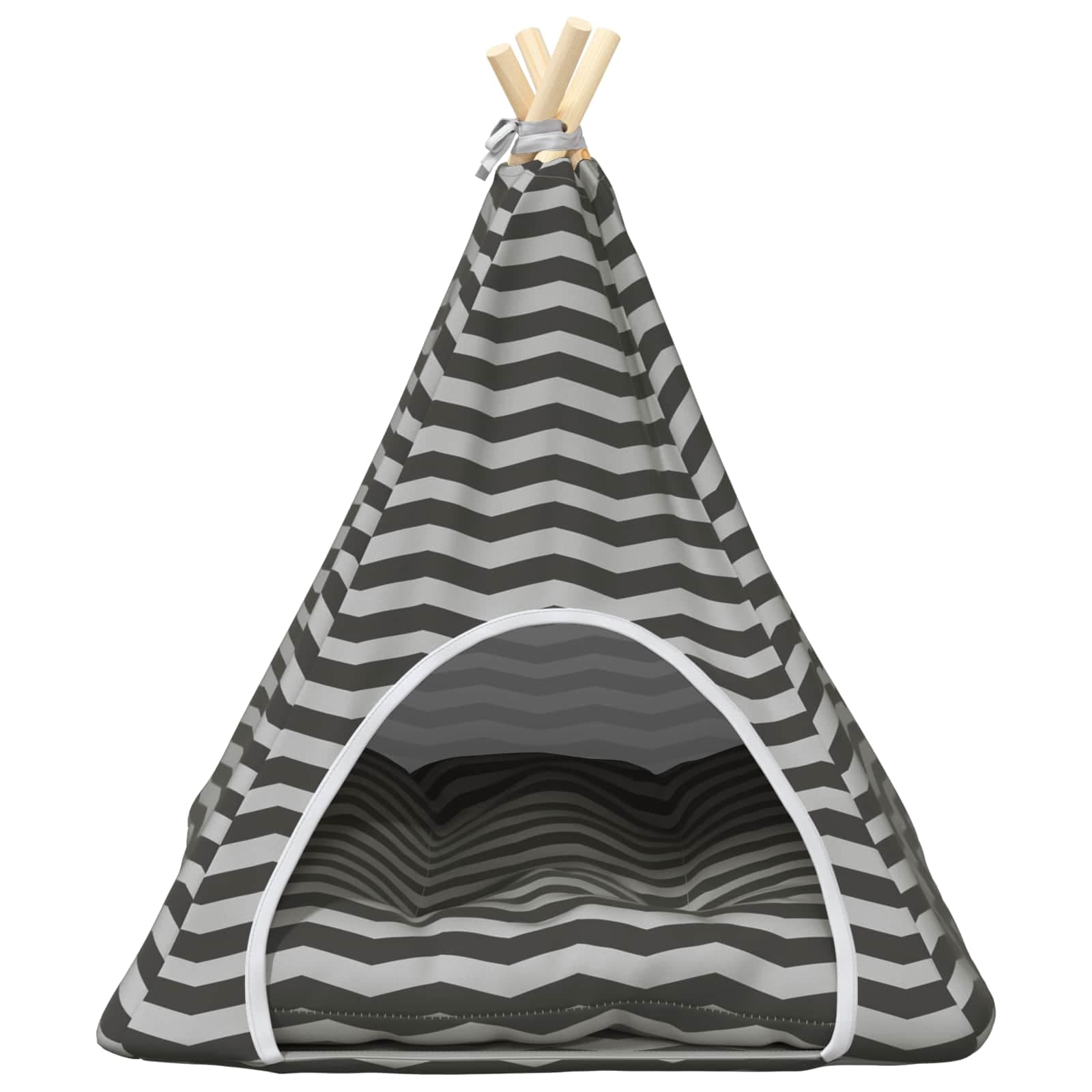Tenda per animali con cuscino Bianco e Grigio 60 x 60 x 70 cm — miniatura 5 di 10