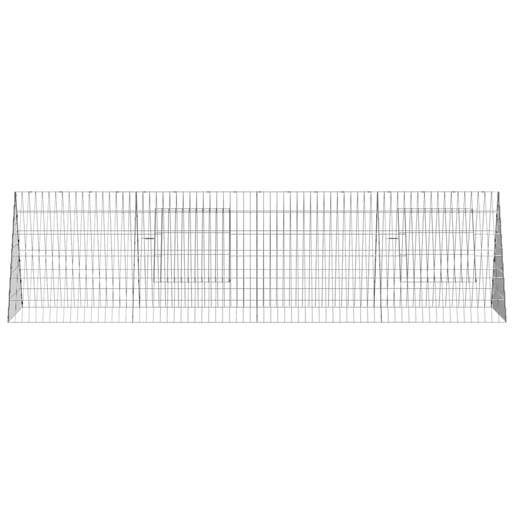 Gabbia per Conigli Argento 215 x 55 x 55 cm Acciaio zincato — miniatura 6 di 10
