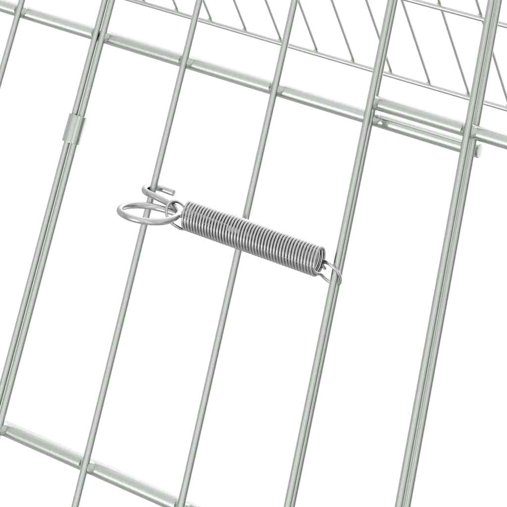 Gabbia per Conigli Argento 215 x 100 x 85 cm Acciaio zincato — miniatura 8 di 10