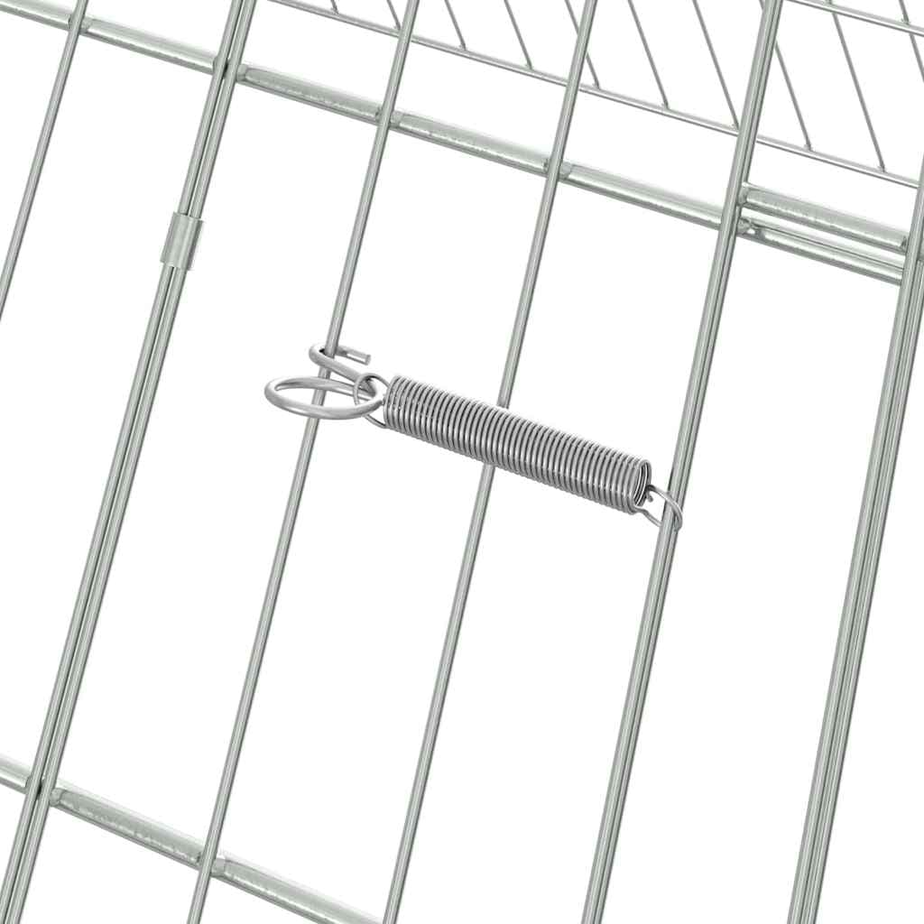 Gabbia per Conigli Argento 430 x 100 x 85 cm Acciaio zincato — miniatura 8 di 10