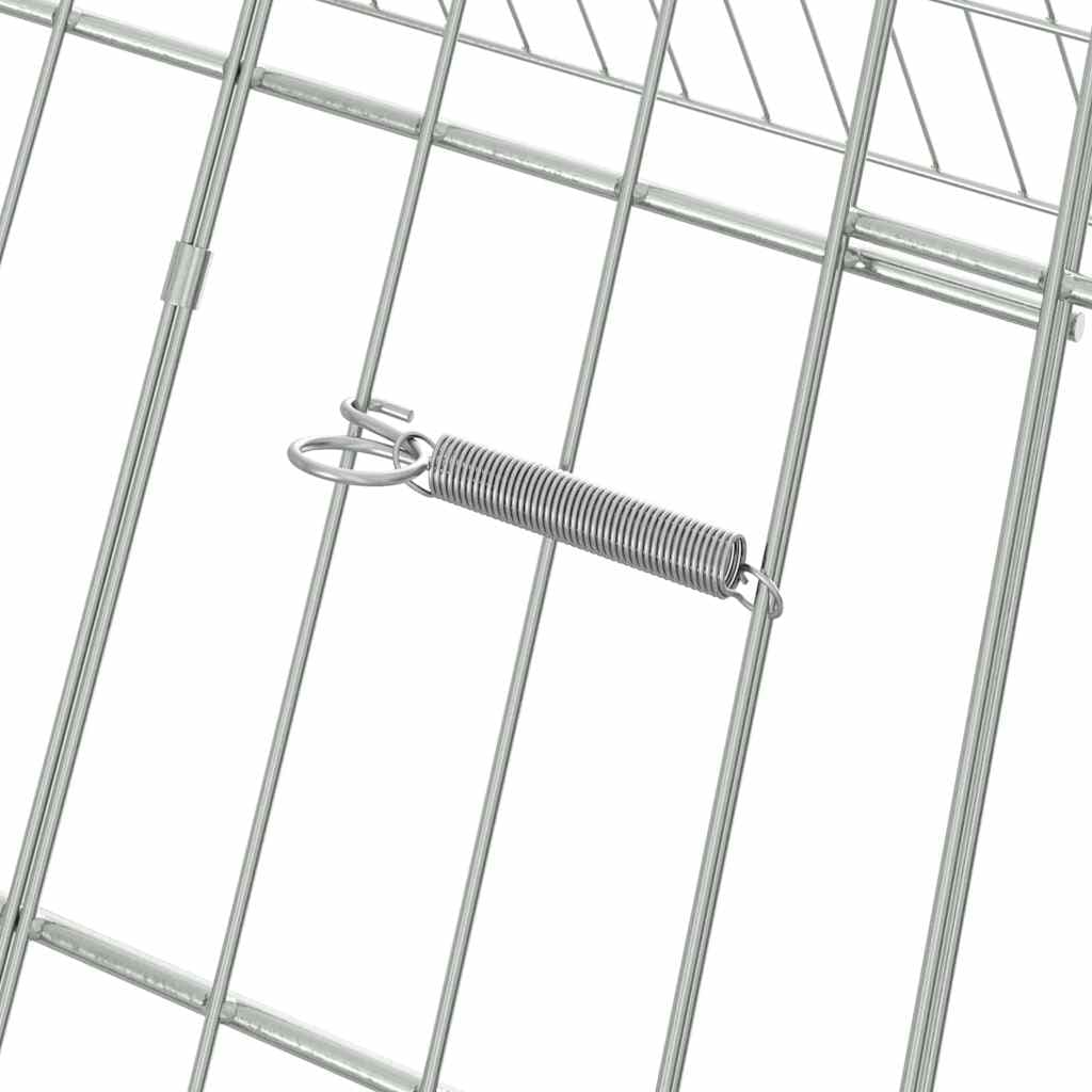 Gabbia per Conigli Argento 650 x 100 x 85 cm Acciaio zincato — miniatura 8 di 10