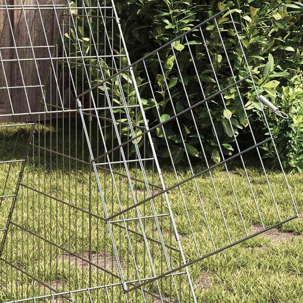 Gabbia per Conigli Argento 650 x 100 x 85 cm Acciaio zincato — miniatura 4 di 10