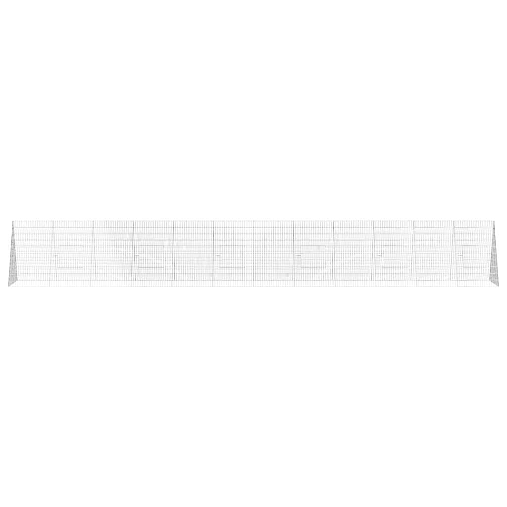 Gabbia per Conigli Argento 650 x 100 x 85 cm Acciaio zincato — miniatura 6 di 10
