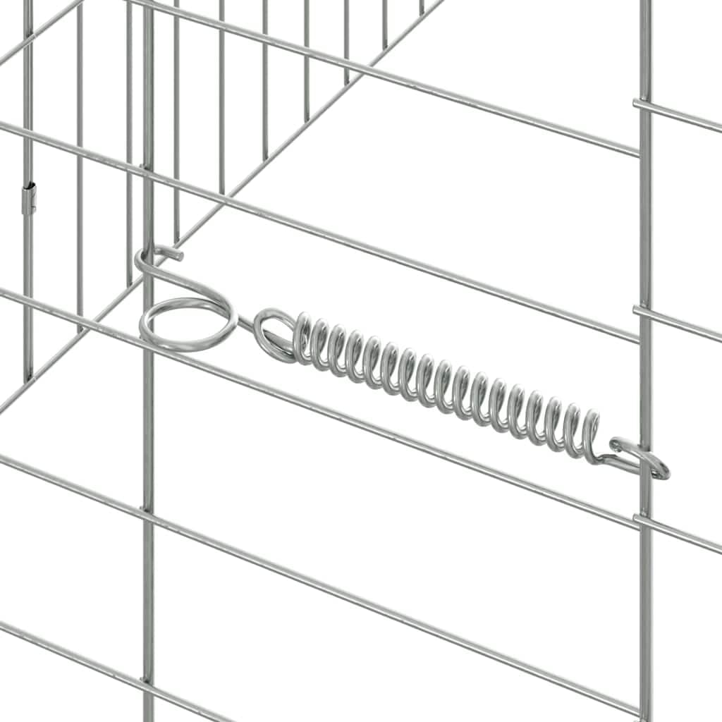 Gabbia per Conigli Argento 200 x 78 x 78 cm Acciaio zincato — miniatura 9 di 10