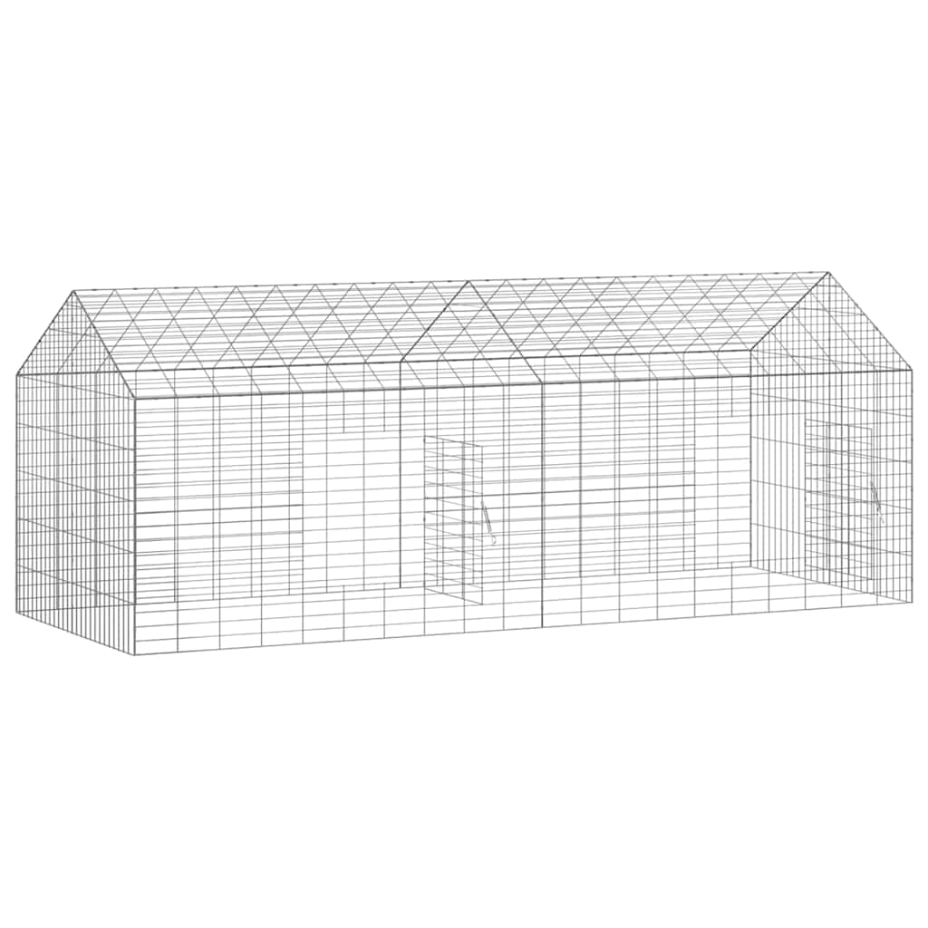 Gabbia per Conigli Argento 200 x 78 x 78 cm Acciaio zincato — miniatura 6 di 10