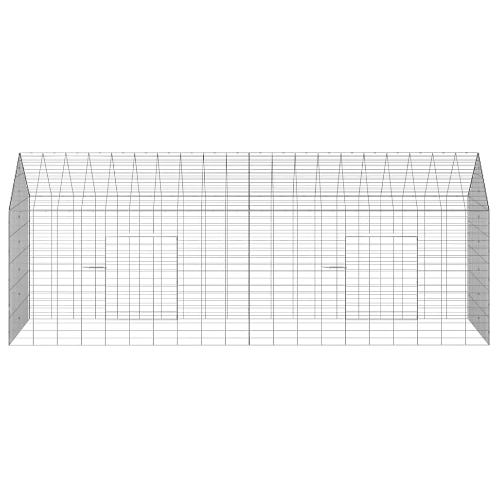 Gabbia per Conigli Argento 200 x 78 x 78 cm Acciaio zincato — miniatura 7 di 10