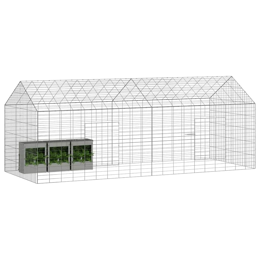 Gabbia per Conigli Argento 200 x 78 x 78 cm Acciaio zincato — miniatura 3 di 10