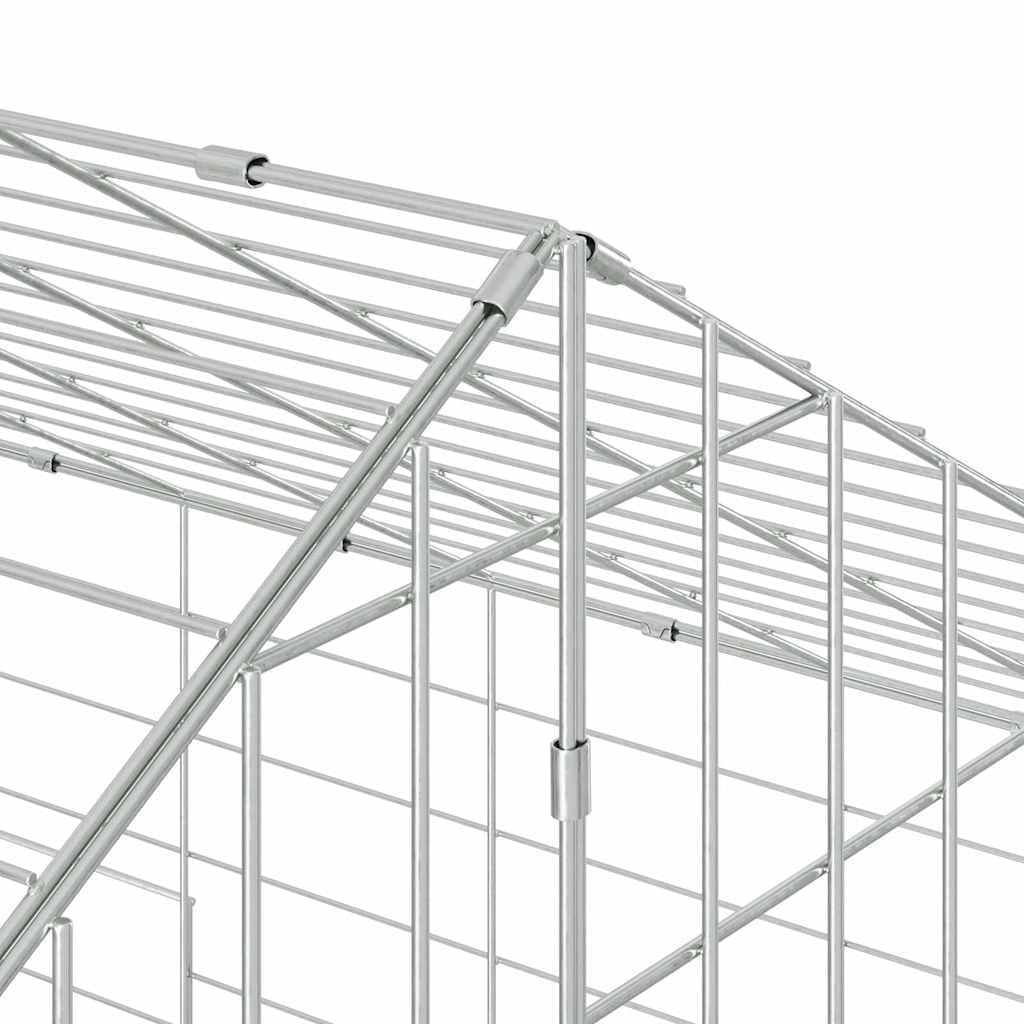 Gabbia per Conigli Argento 400 x 78 x 78 cm Acciaio zincato — miniatura 10 di 12