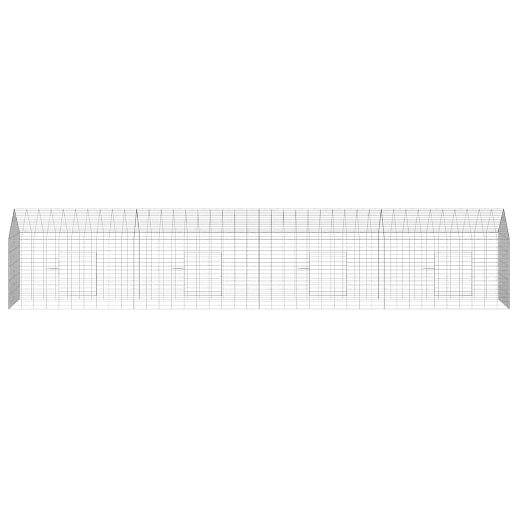 Gabbia per Conigli Argento 400 x 78 x 78 cm Acciaio zincato — miniatura 6 di 12