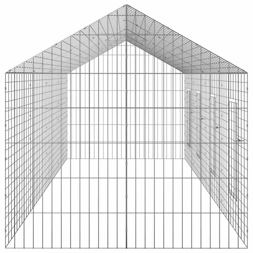 Gabbia per Conigli Argento 400 x 78 x 78 cm Acciaio zincato — miniatura 7 di 12