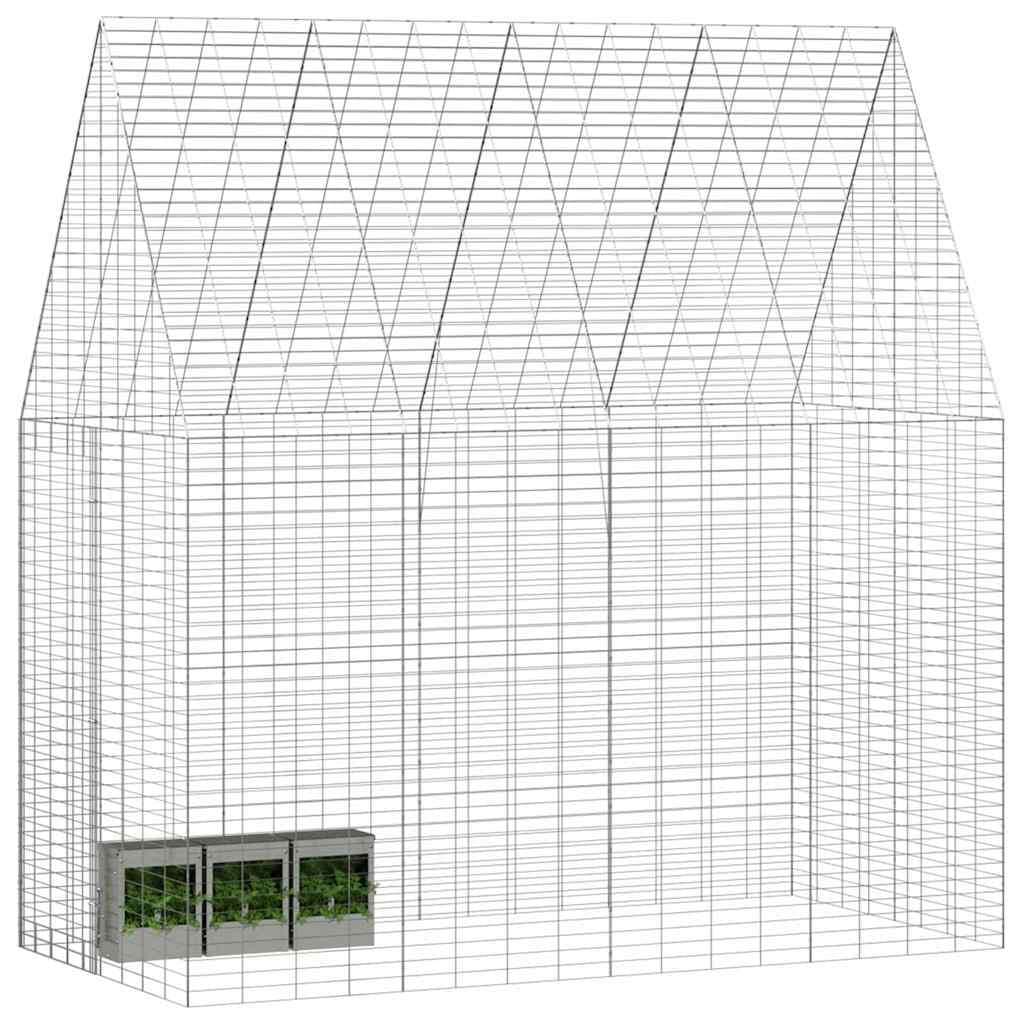 Gabbia per Conigli Argento 200 x 100 x 210 cm Acciaio zincato — miniatura 3 di 10