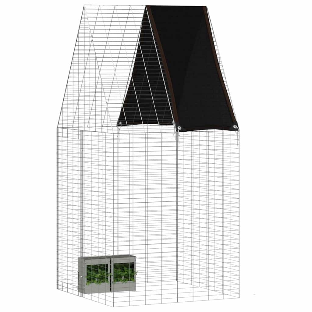Gabbia per Conigli Argento 100 x 100 x 210 cm Acciaio zincato — miniatura 3 di 10