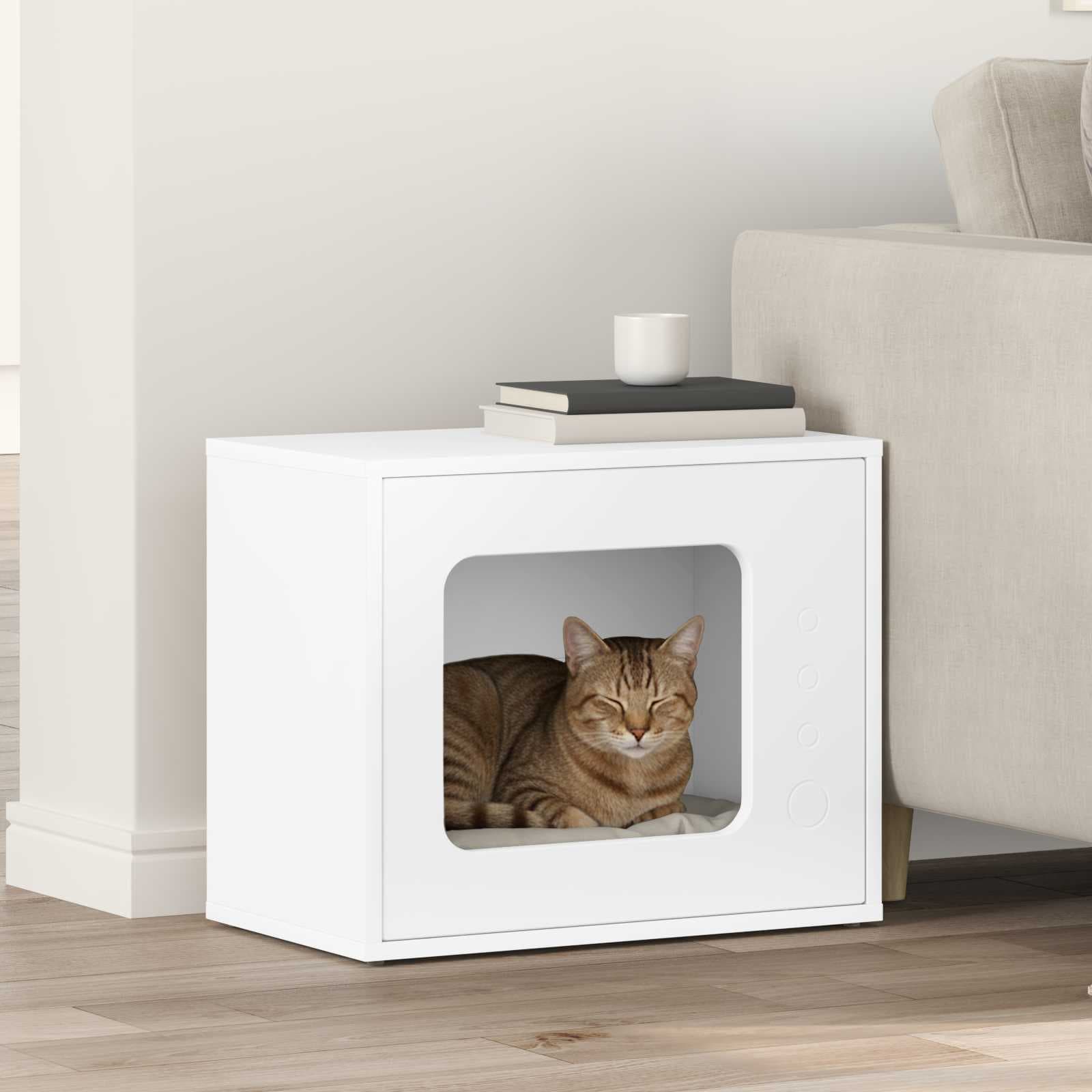 Casa per Gatti Bianco 51 x 30 x 42,5 cm Legno ingegnerizzato — miniatura 1 di 10