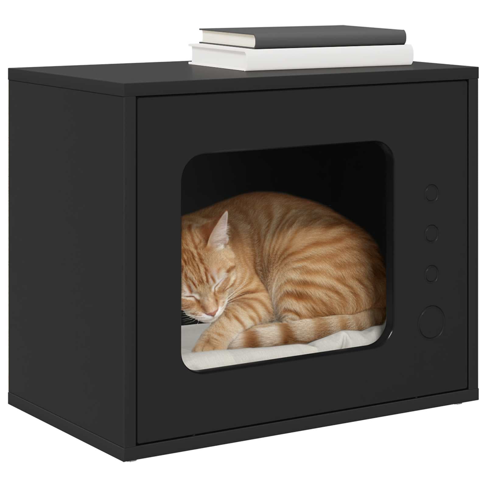 Casa per Gatti Nero 51 x 30 x 42,5 cm Legno ingegnerizzato — miniatura 3 di 10