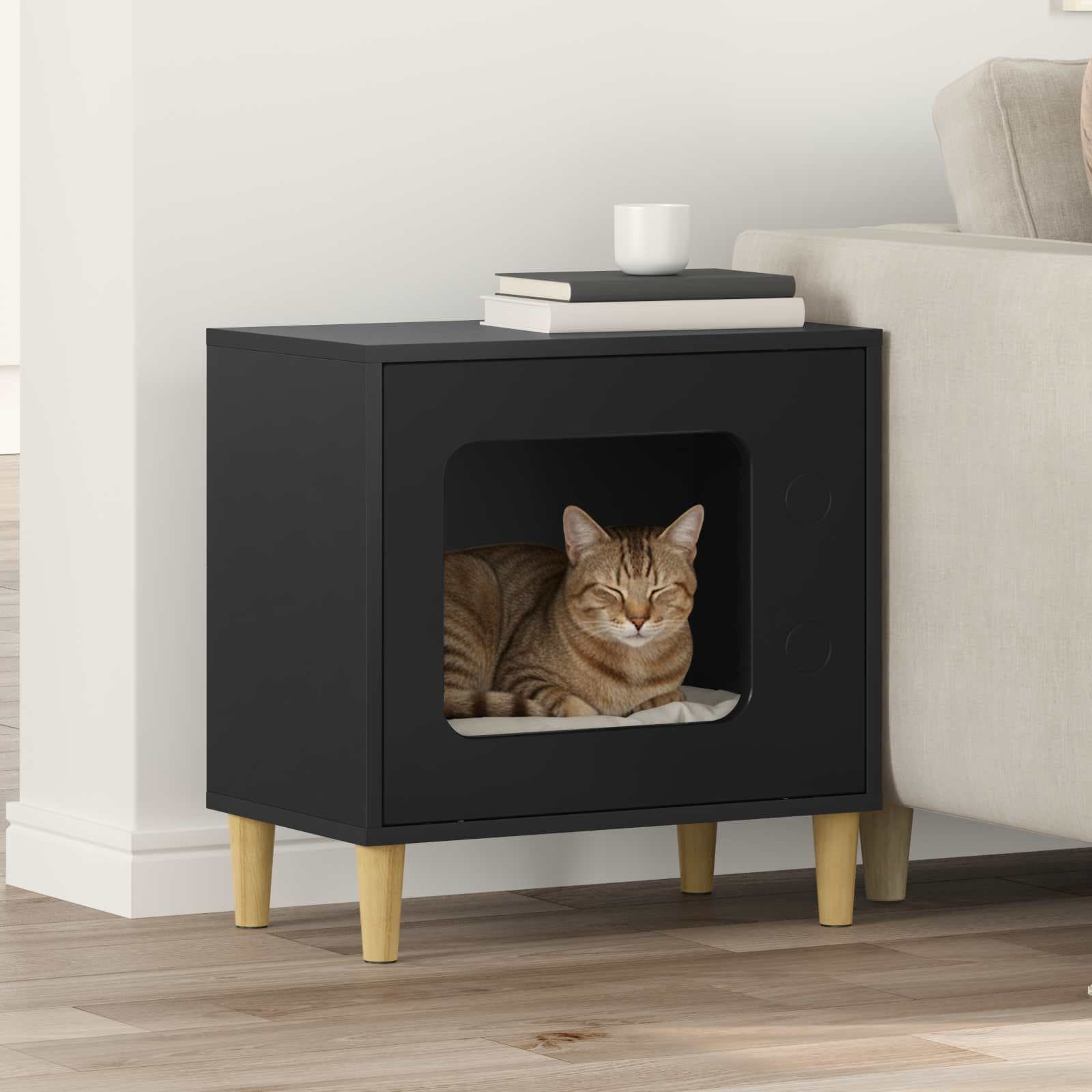 Casa per Gatti Nero 51 x 30 x 52 cm Legno ingegnerizzato