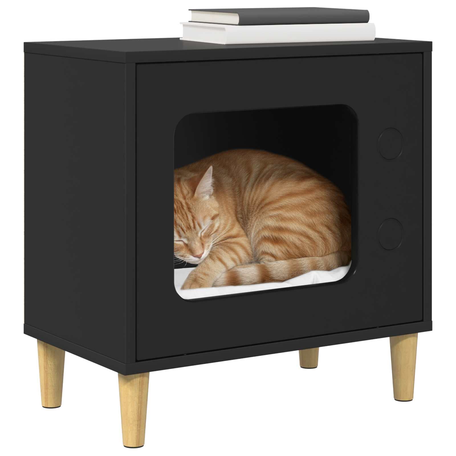 Casa per Gatti Nero 51 x 30 x 52 cm Legno ingegnerizzato — foto 3 di 10