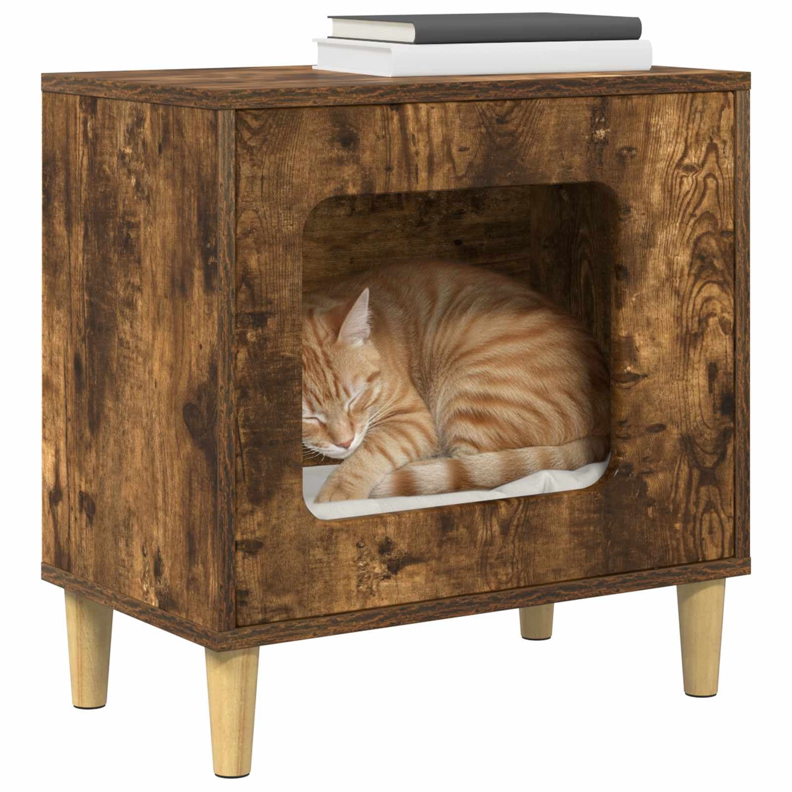 Casa per Gatti Rovere Fumo 51 x 30 x 52 cm Legno ingegnerizzato — foto 3 di 10