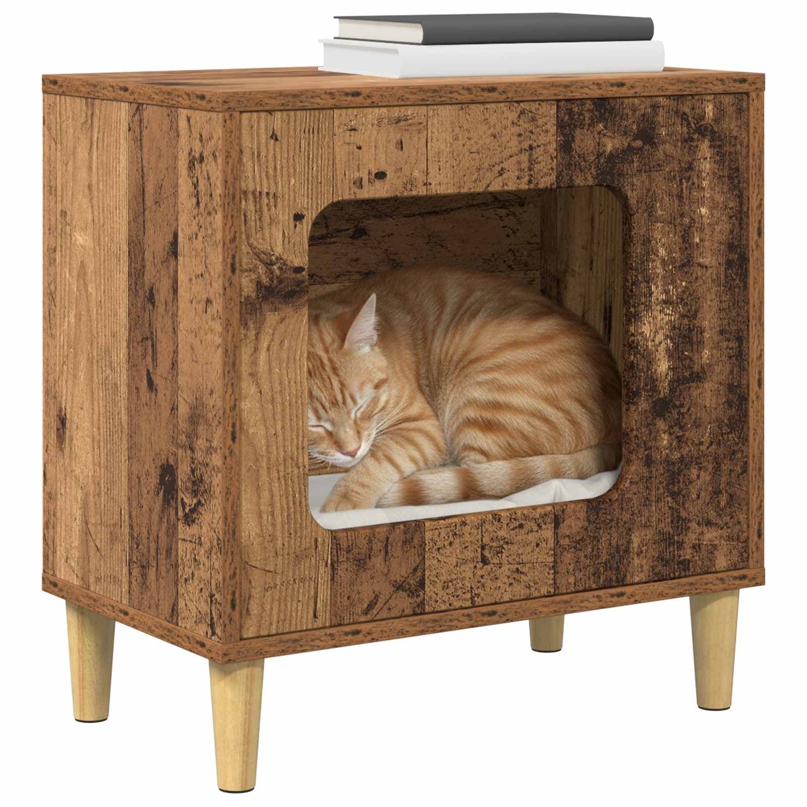 Casa per Gatti Legno antico 51 x 30 x 52 cm — foto 3 di 10