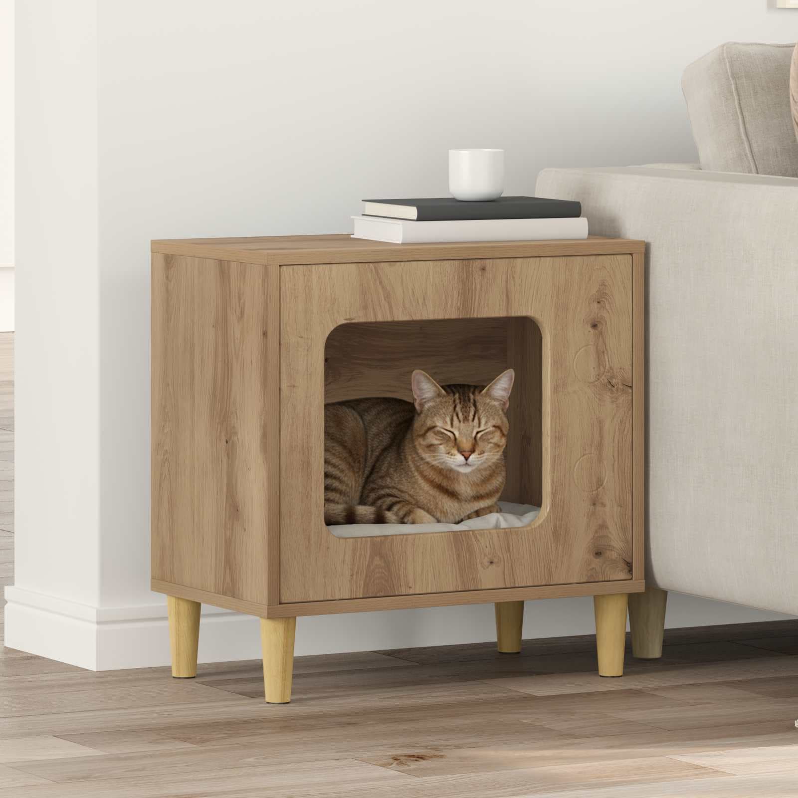 Casa per Gatti Rovere Artigianale 51 x 30 x 52 cm