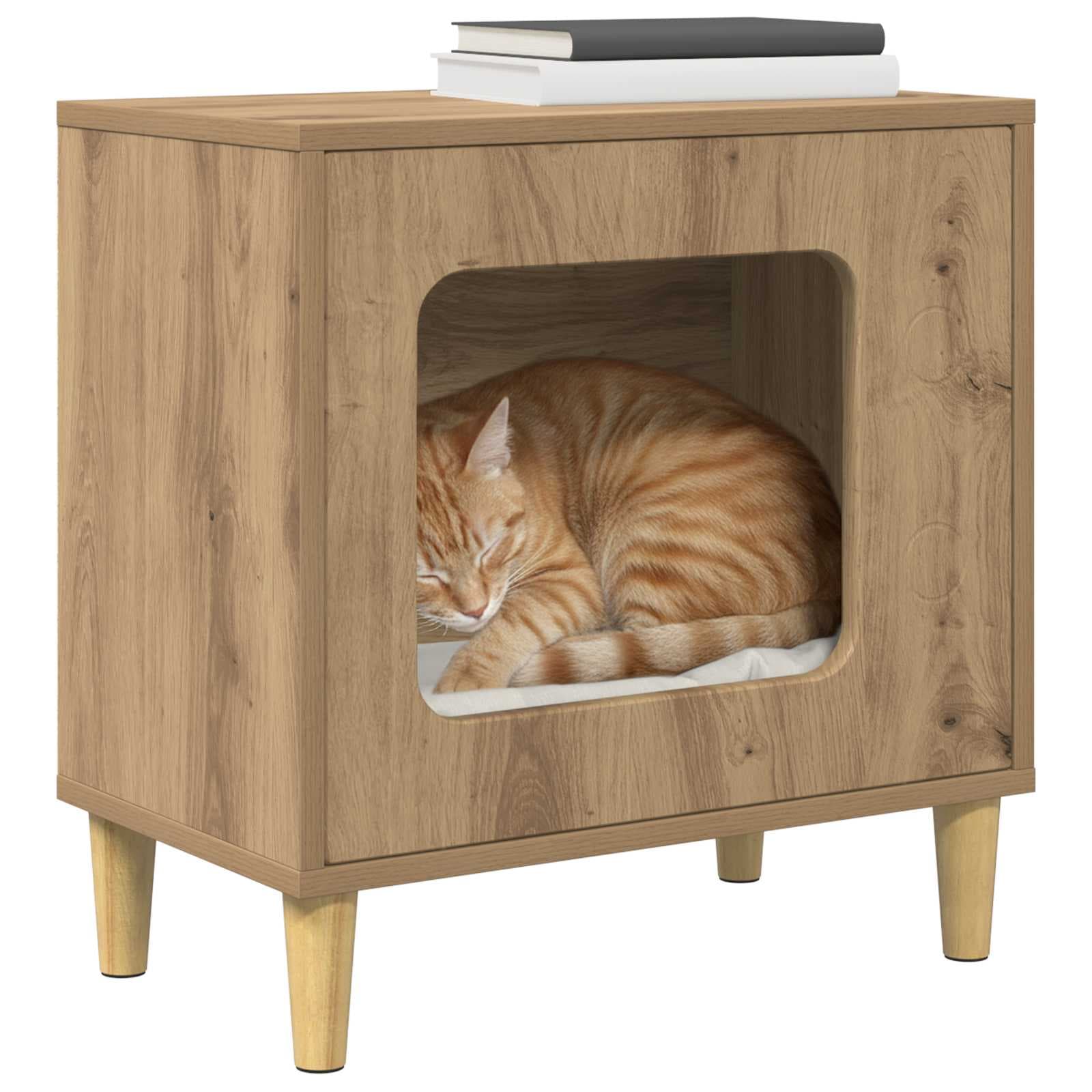 Casa per Gatti Rovere Artigianale 51 x 30 x 52 cm — foto 3 di 10