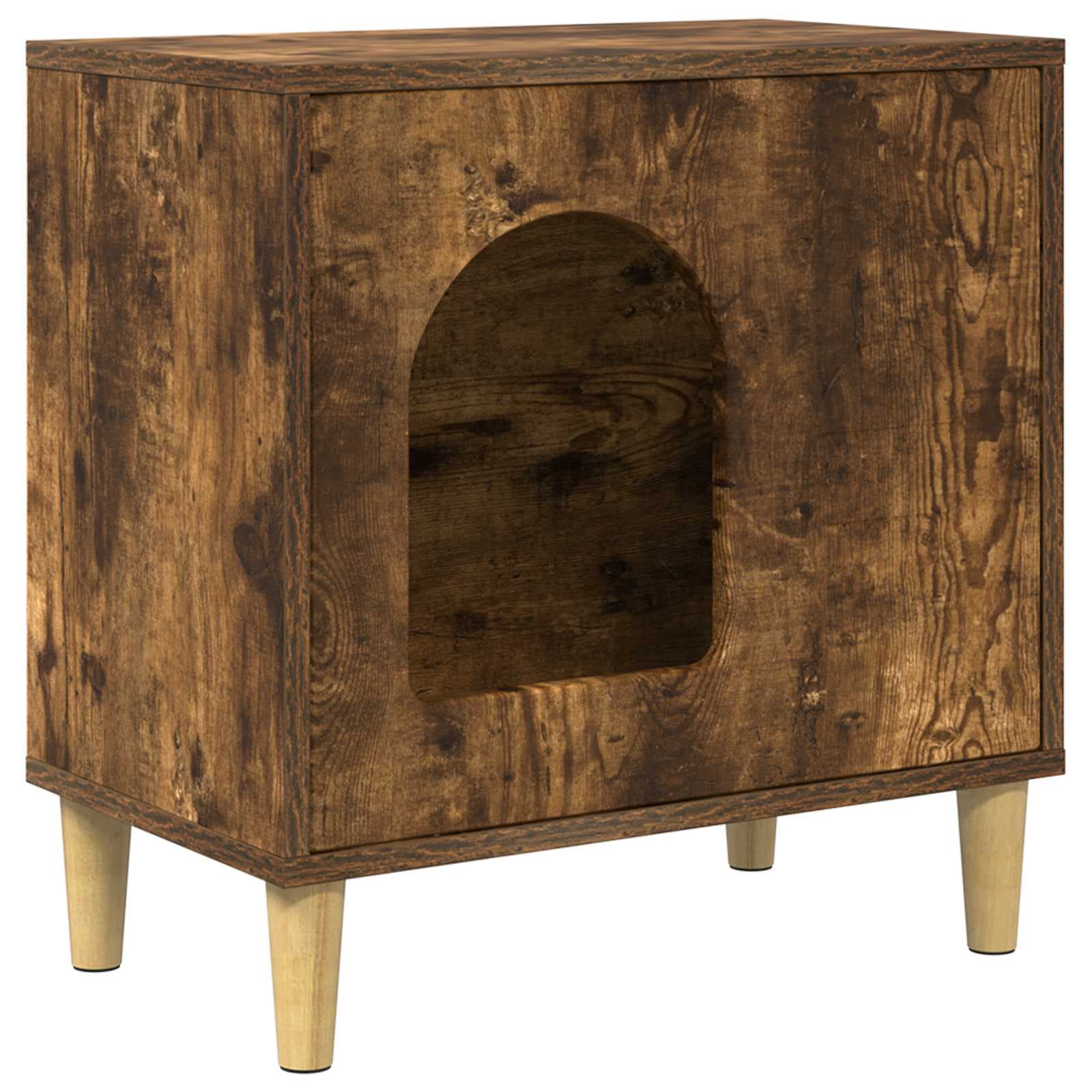 Casa per Gatti Rovere fumé 51 x 30 x 52 cm Legno ingegnerizzato — miniatura 2 di 10