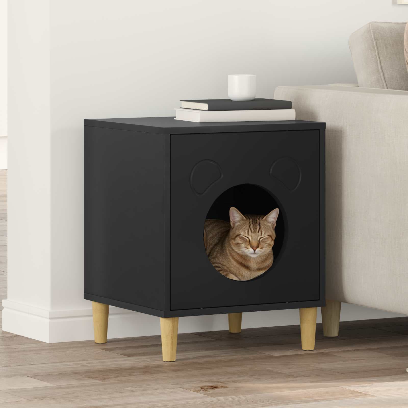 Casa per Gatti Nero 42,5 x 40 x 53 cm Legno ingegnerizzato