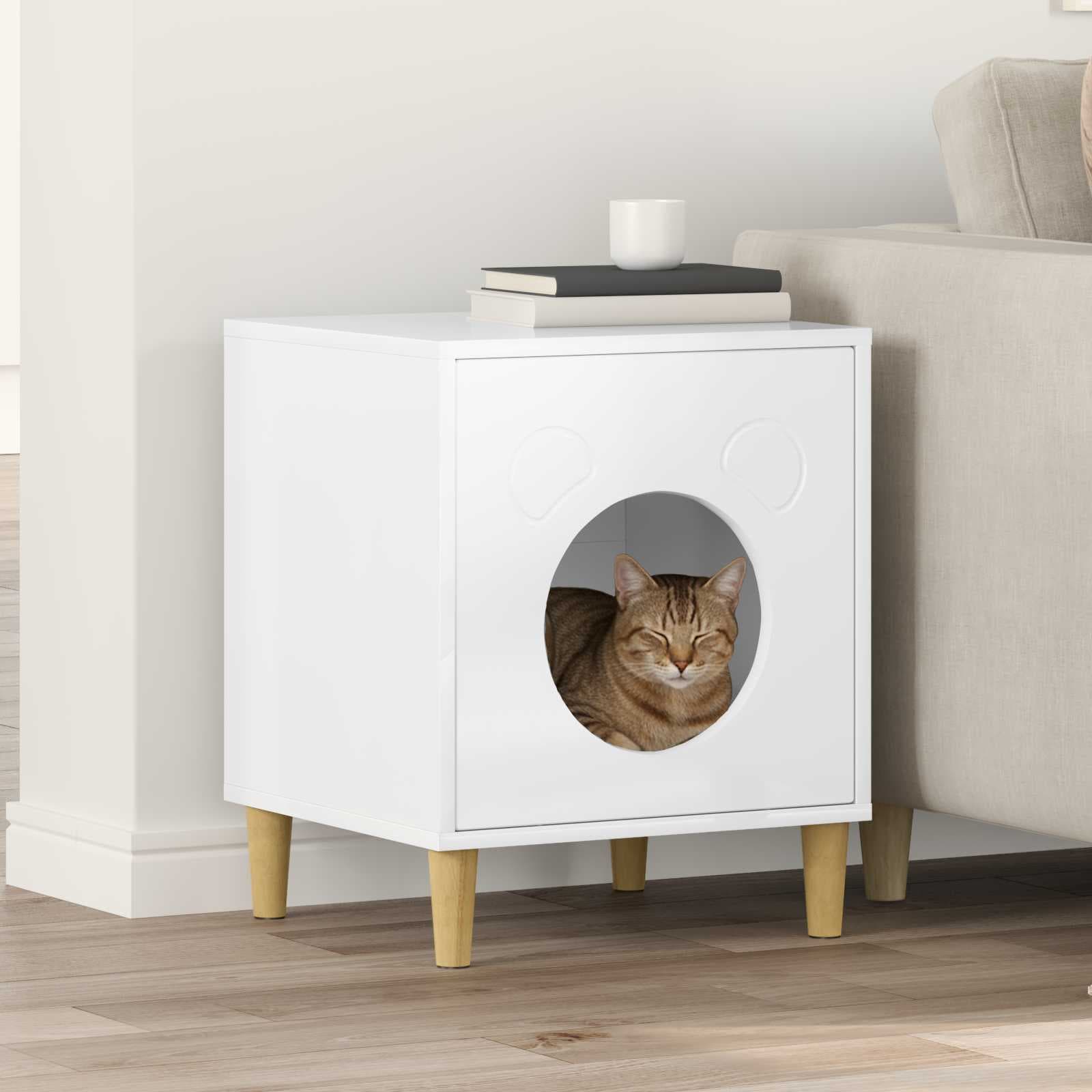 Casa per Gatti Bianco Lucido 42,5 x 40 x 53 cm