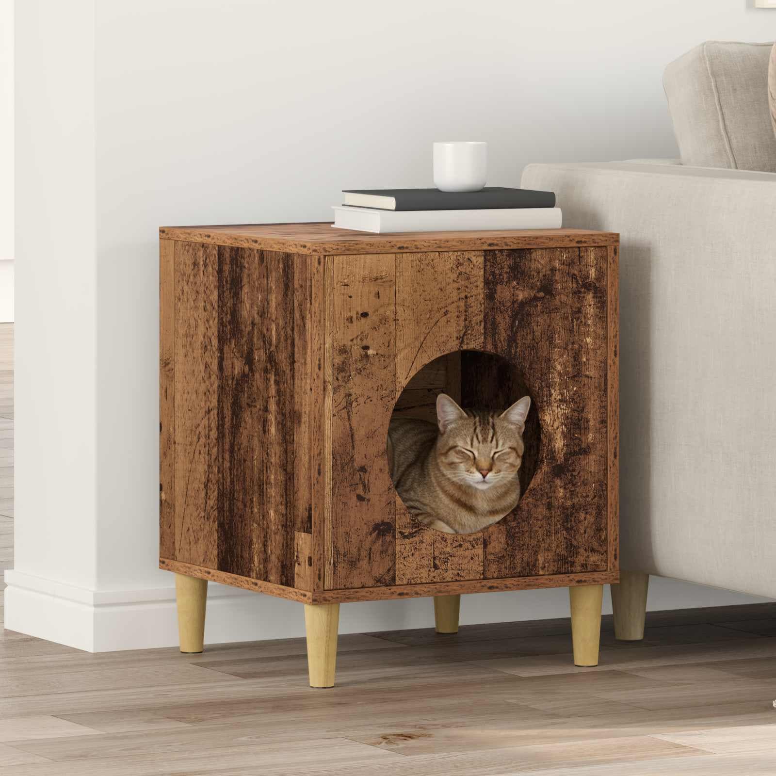 Casa per Gatti Legno antico 42,5 x 40 x 53 cm