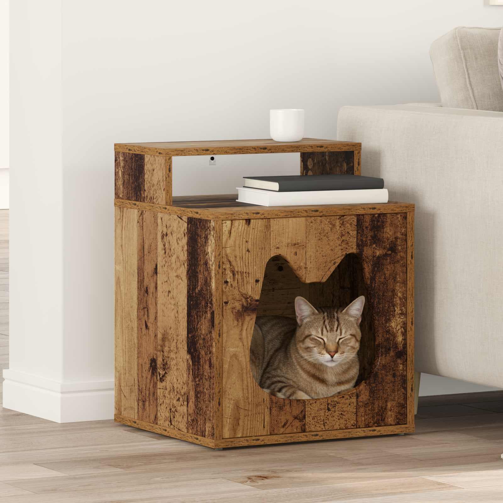 Casa per Gatti Legno antico 42,5 x 40 x 53,5 cm