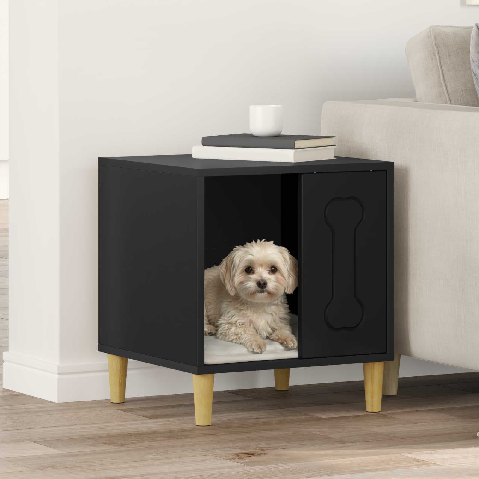 Cuccia per cani Nero 44 x 42 x 49 cm Legno ingegnerizzato — miniatura 1 di 10