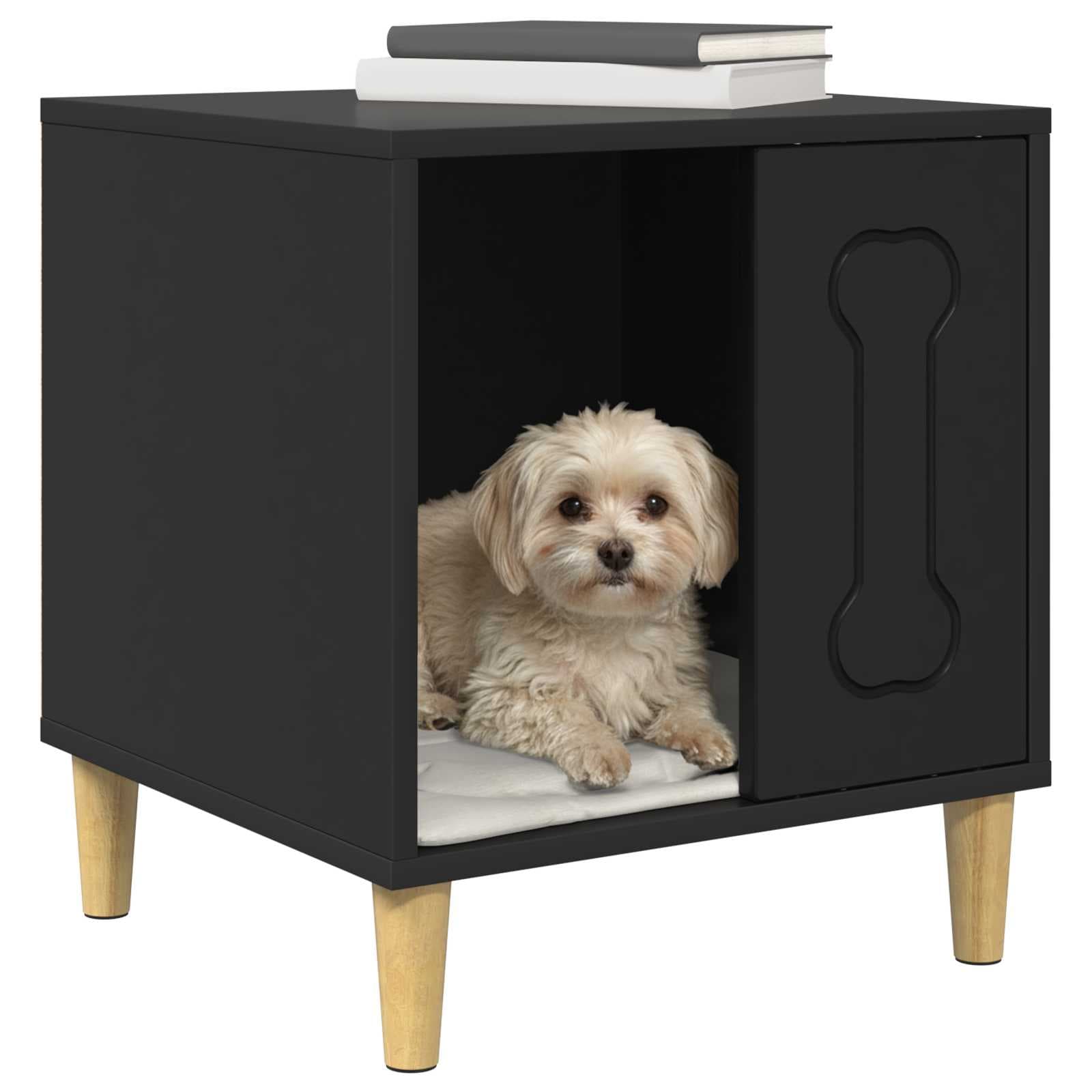 Cuccia per cani Nero 44 x 42 x 49 cm Legno ingegnerizzato — miniatura 3 di 10