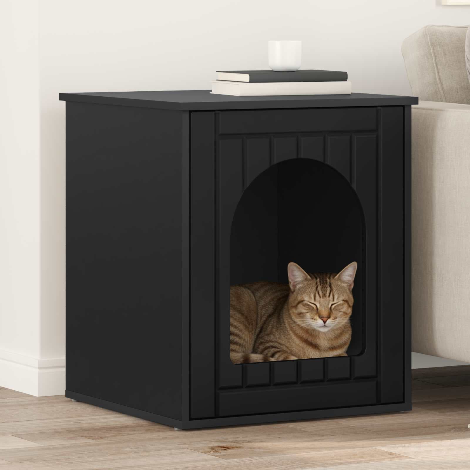 Casa per Gatti Nero 53 x 52 x 62 cm Legno ingegnerizzato — miniatura 1 di 10