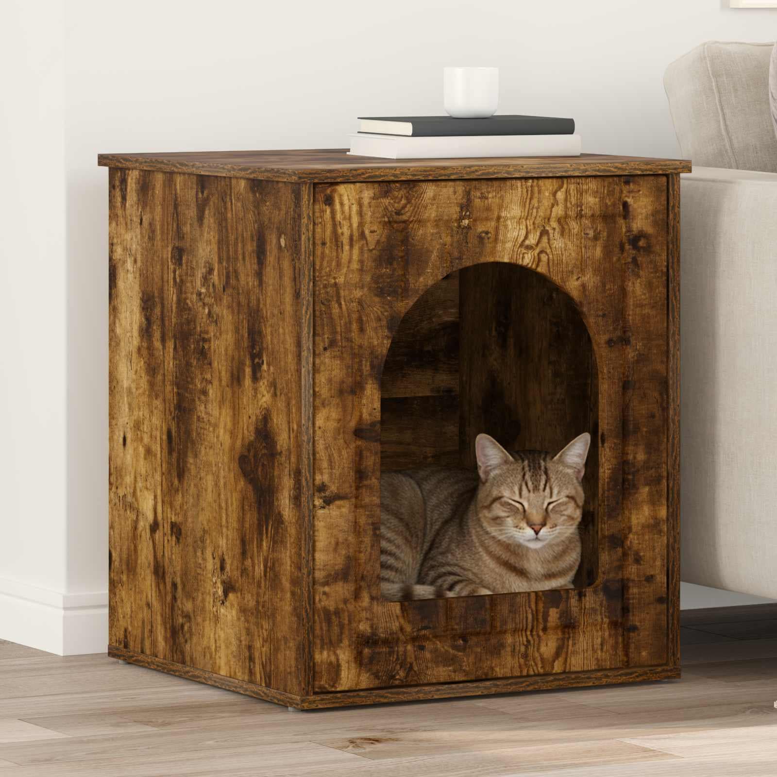 Casa per Gatti Rovere fumé 53 x 52 x 62 cm Legno ingegnerizzato