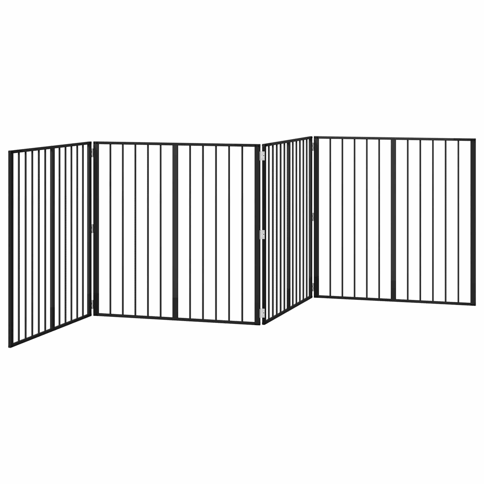 Cancello per cani 4 pz Nero 100 x 100 cm Acciaio zincato — miniatura 3 di 9