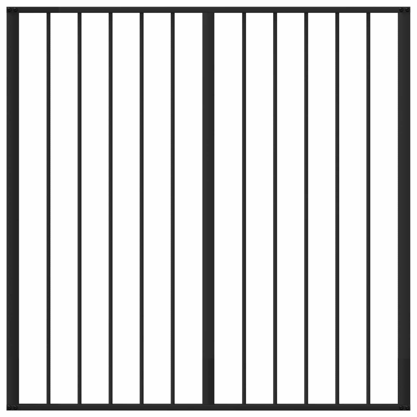 Cancello per cani 4 pz Nero 100 x 100 cm Acciaio zincato — miniatura 4 di 9