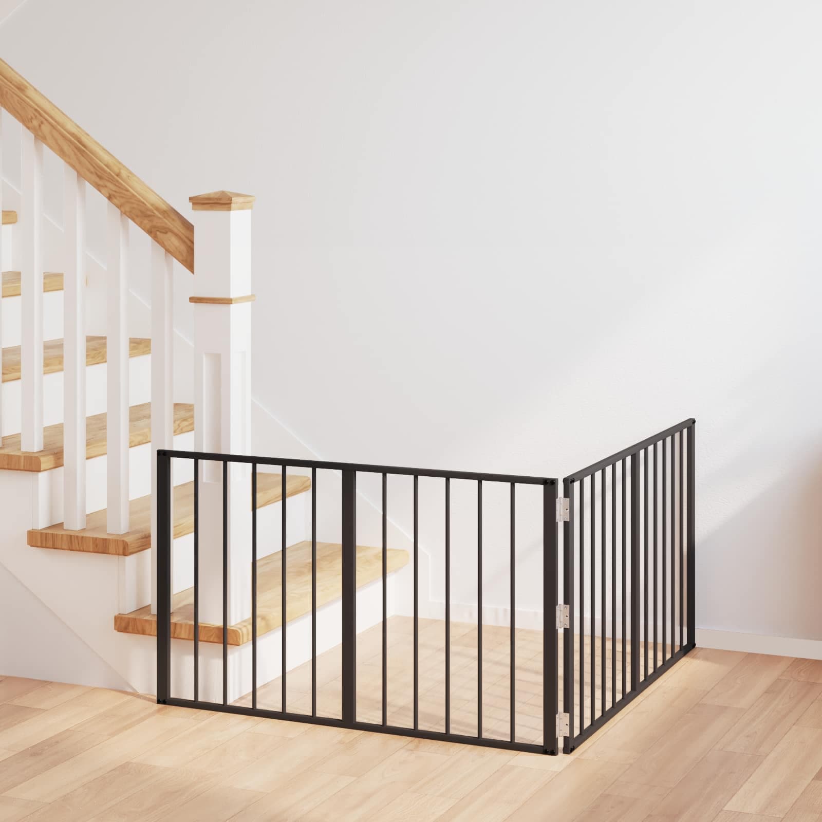 Cancello per cani 2 pz Nero 100 x 60 cm Acciaio zincato