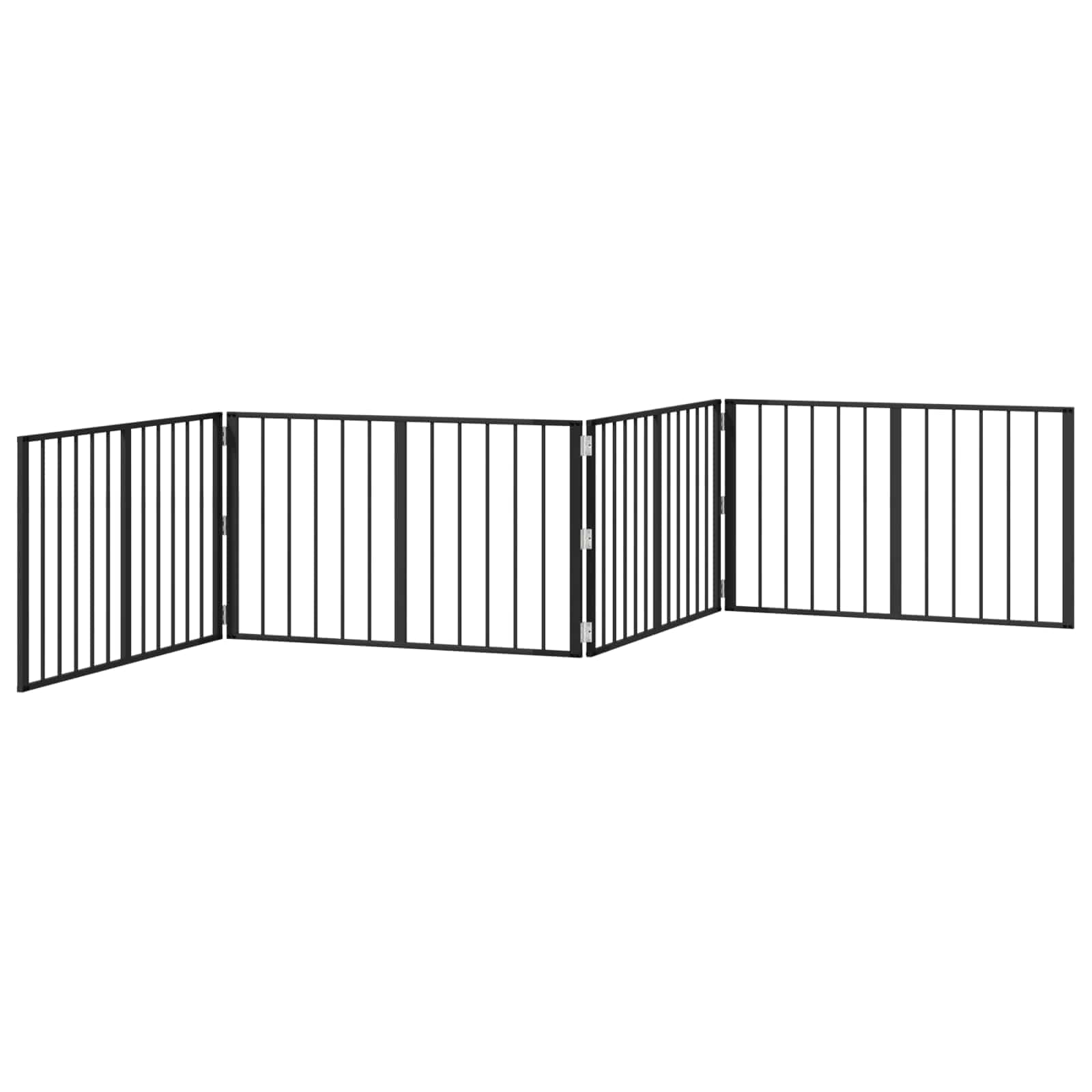 Cancello per cani 4 pz Nero 100 x 60 cm Acciaio zincato — miniatura 4 di 10