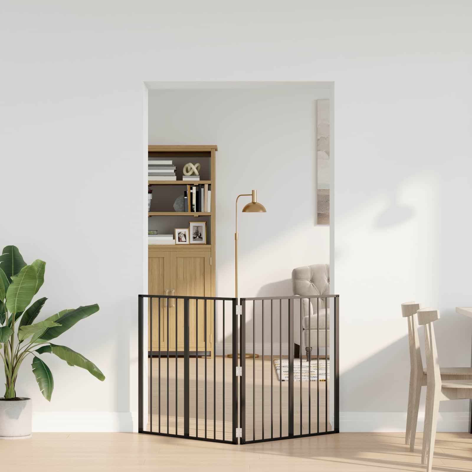 Cancello per cani 2 pz Nero 80 x 80 cm Acciaio zincato — foto 3 di 10