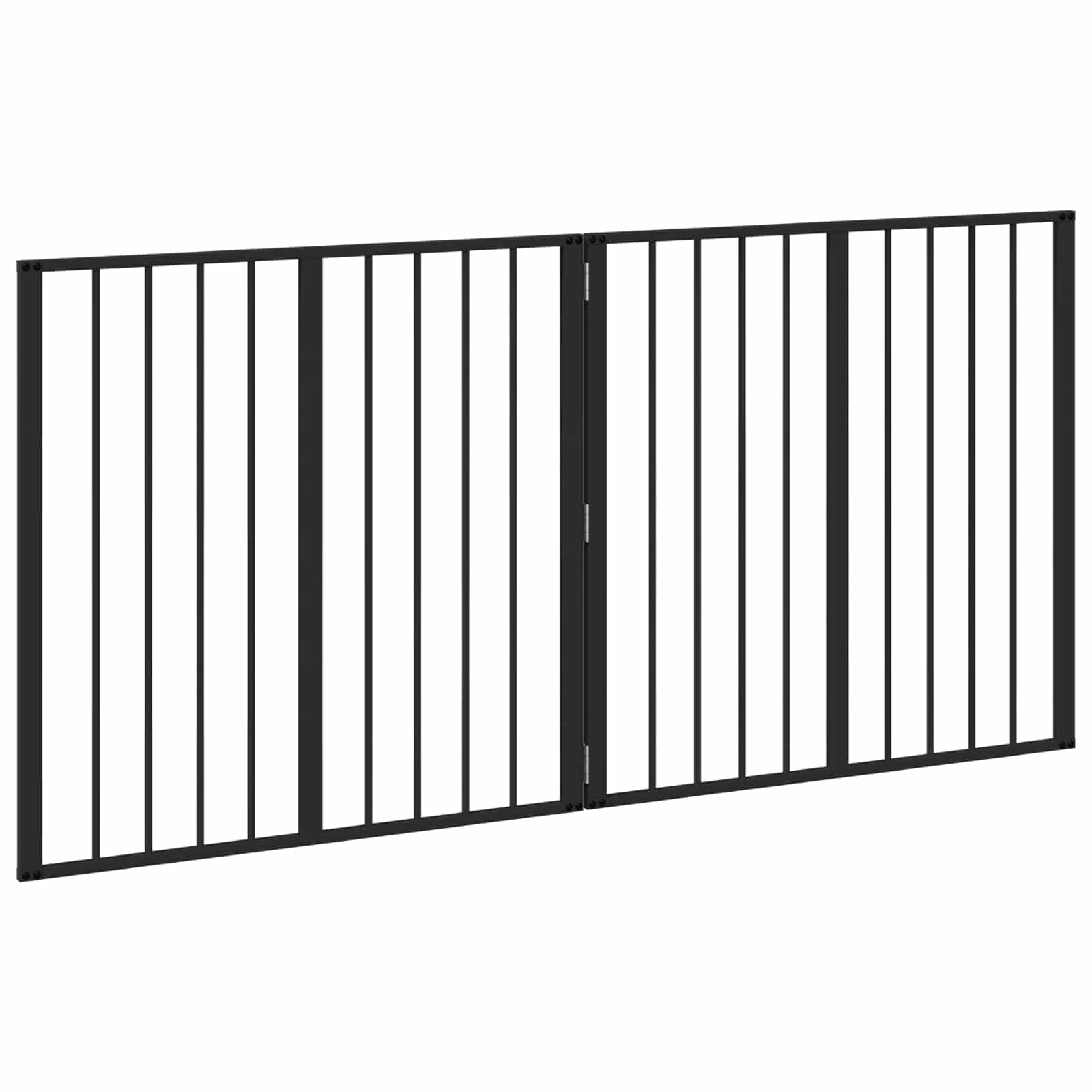 Cancello per cani 2 pz Nero 80 x 80 cm Acciaio zincato — foto 4 di 10