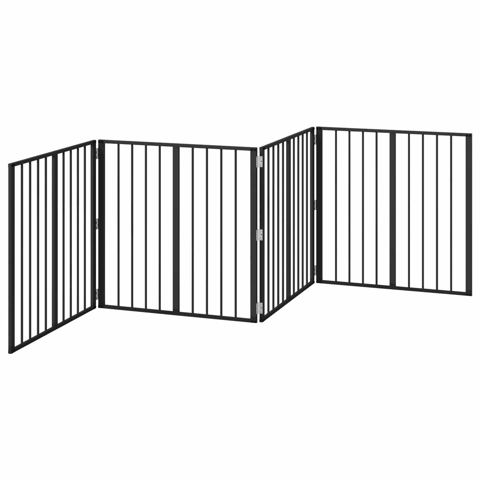 Cancello per cani 4 pz Nero 80 x 80 cm Acciaio zincato — miniatura 4 di 10