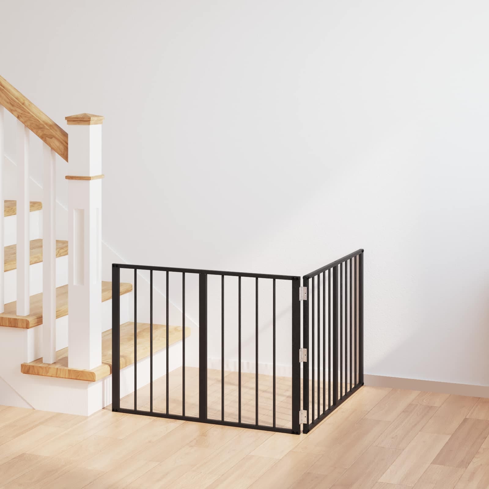 Cancello per cani 2 pz Nero 80 x 60 cm Acciaio zincato — miniatura 1 di 10