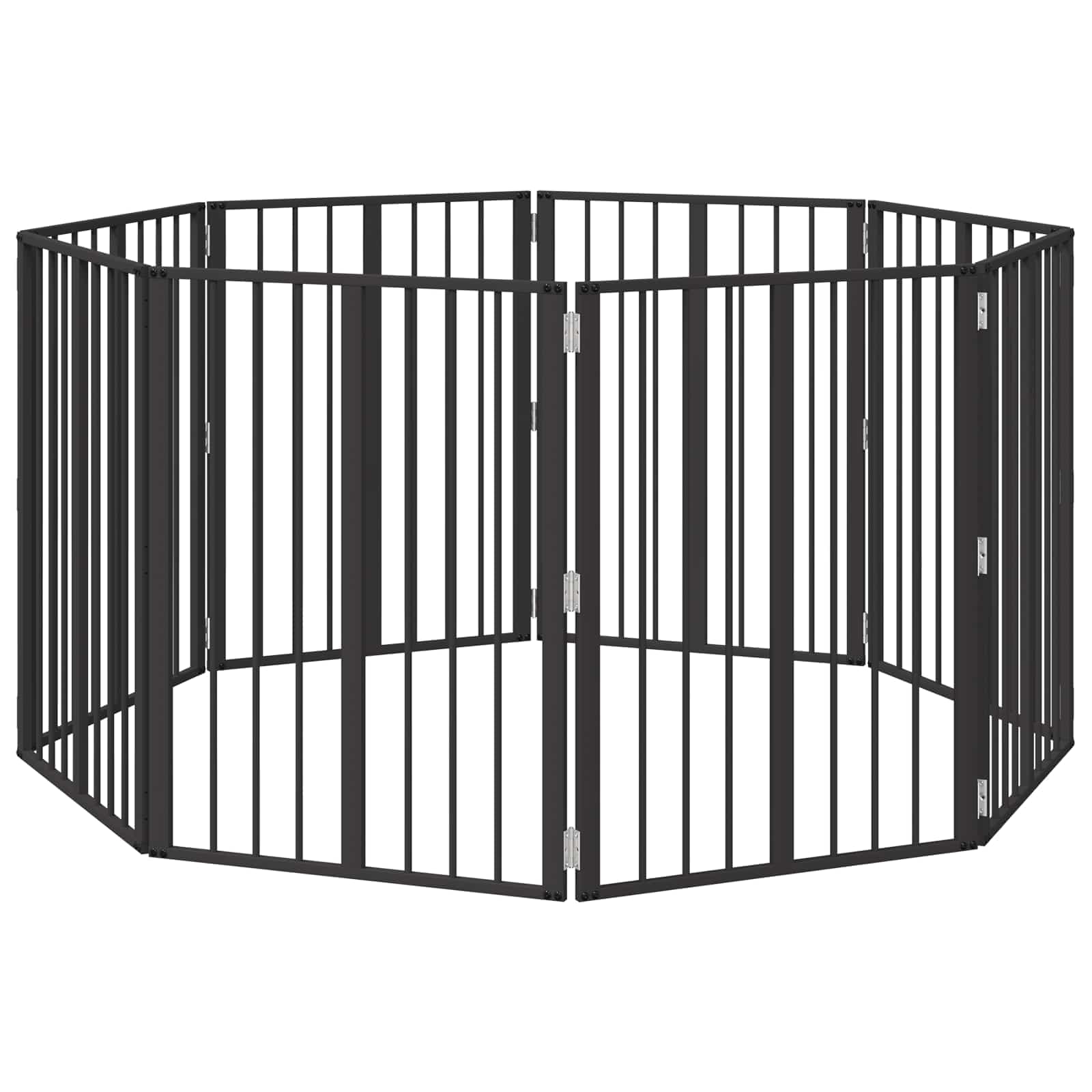 Cancello per cani 8 pz Nero 60 x 80 cm Acciaio zincato — foto 2 di 10