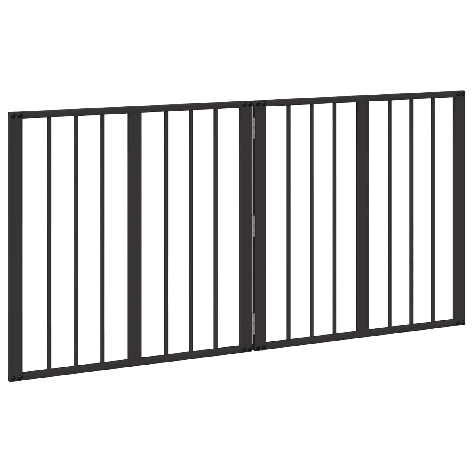 Cancello per cani 2 pz Nero 60 x 60 cm Acciaio zincato — miniatura 4 di 10