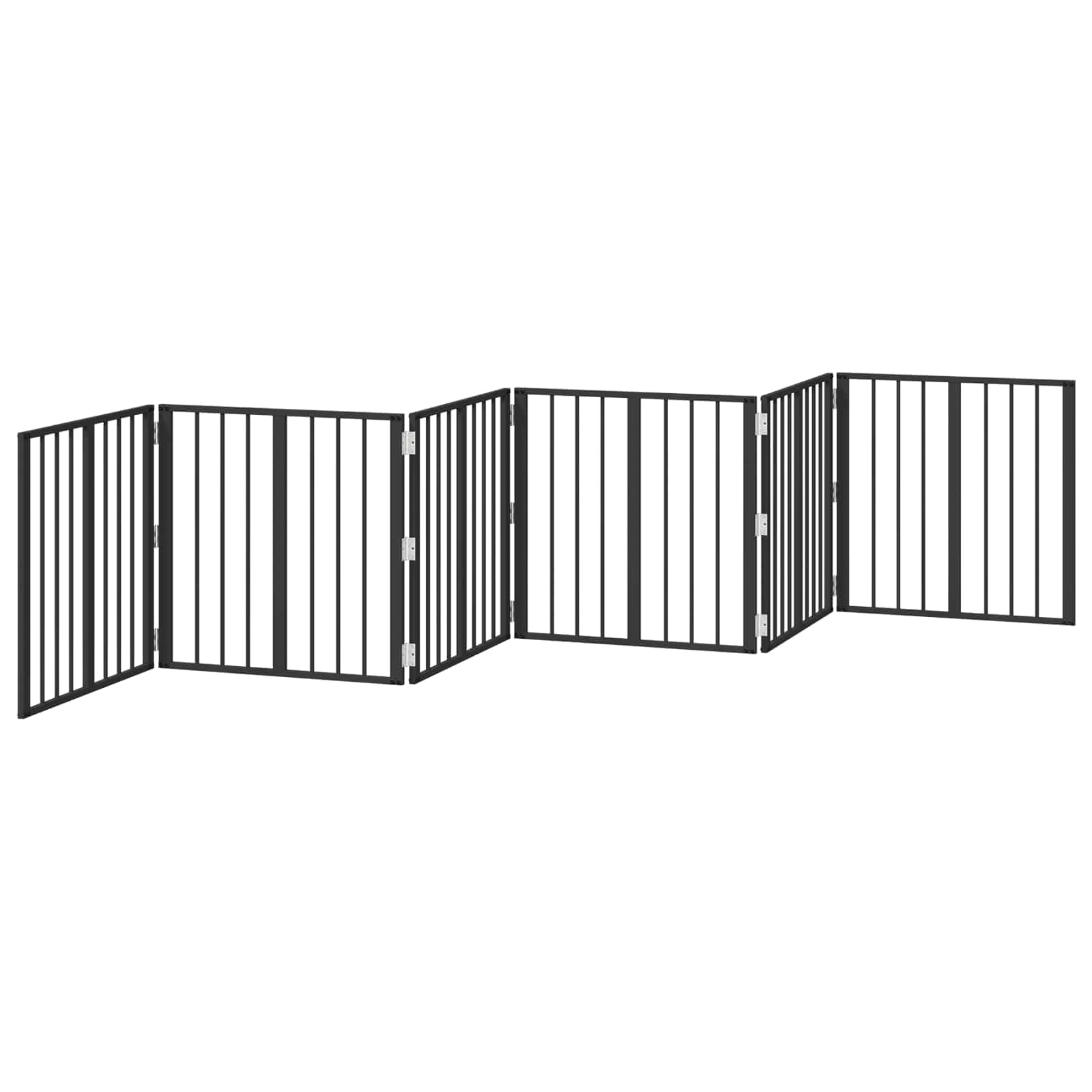 Cancello per cani 6 pz Nero 60 x 60 cm Acciaio zincato — miniatura 4 di 10